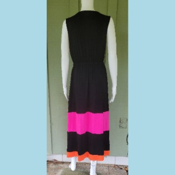 BOSTON PROPER Black Red Pink Jersey Dress XS - Picture 3 of 4